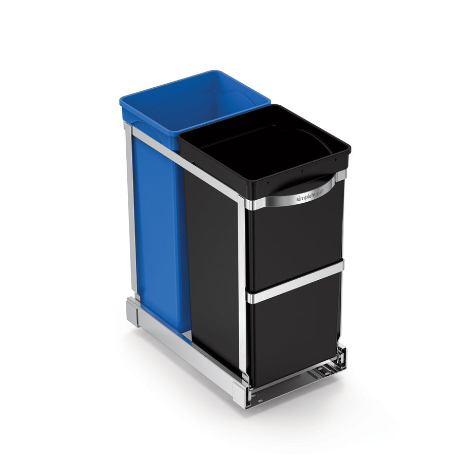 35 Litre, Dual Compartment Under Counter Pull-Out Bin, Commercial Grade