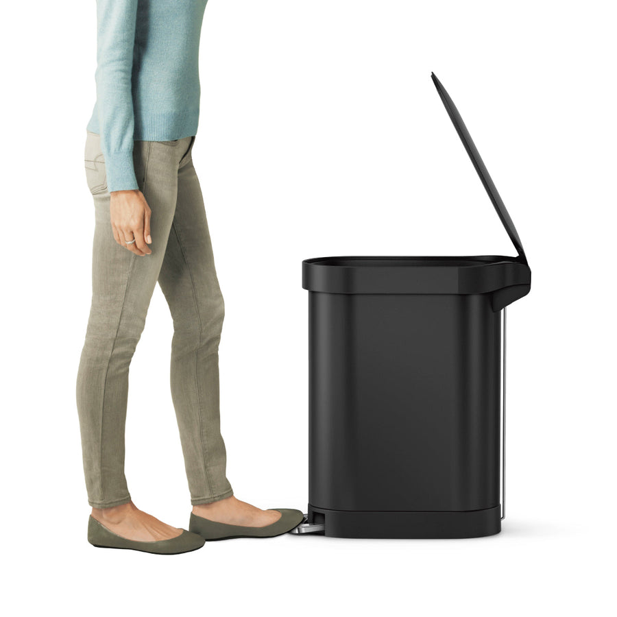 45 Litre, Slim Pedal Bin With Liner Rim
