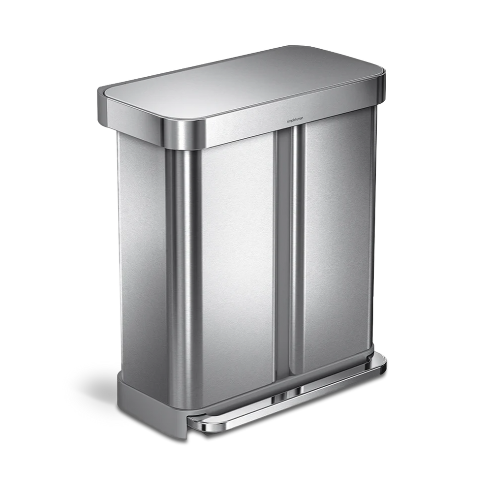 58L dual compartment rectangular sensor can with voice and motion control