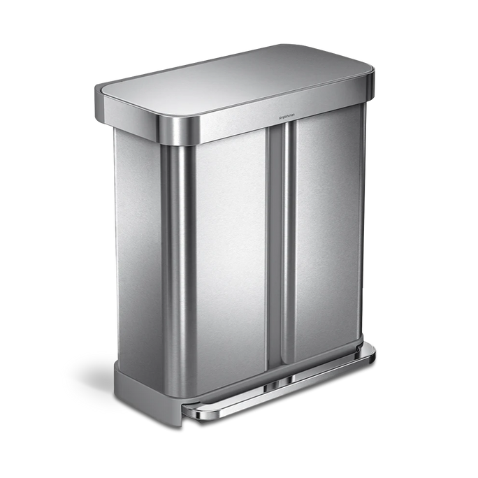 58L dual compartment rectangular sensor can with voice and motion control
