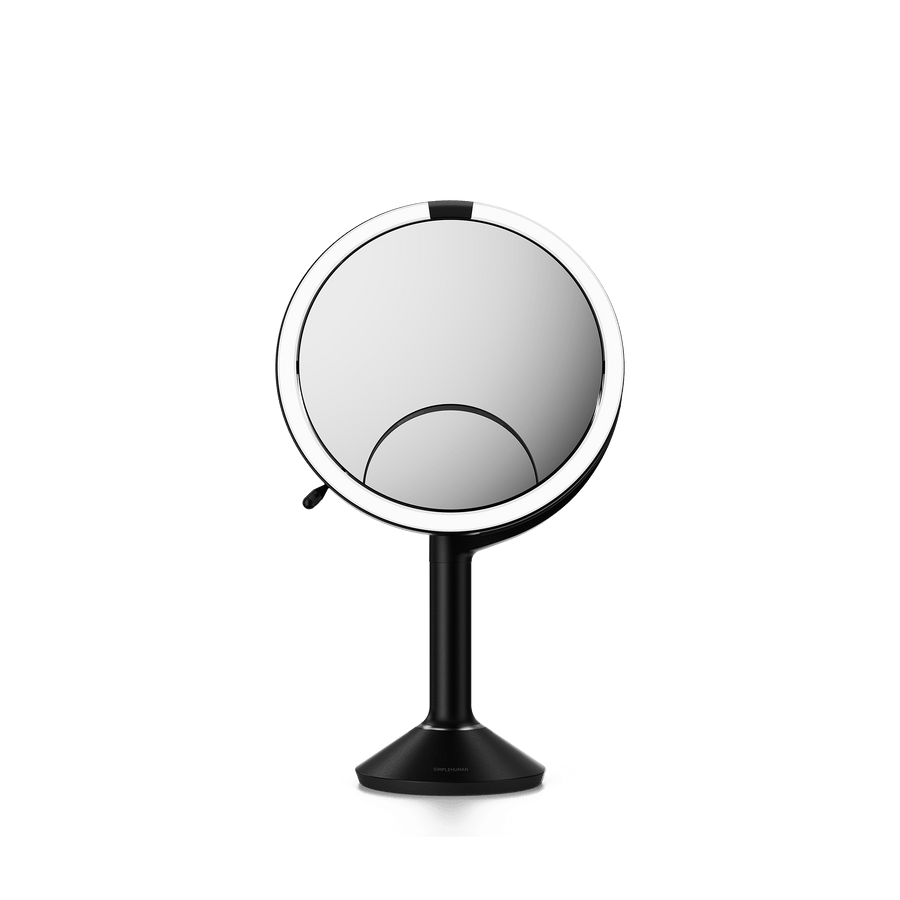 Simplehuman's Sensor Mirror Trio in Matte Black, front view. 